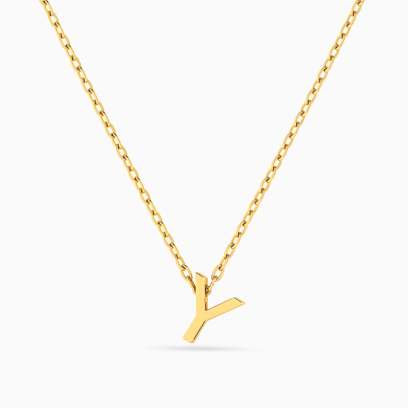Miss L' by L'azurde Letter Y Necklace In 18K Gold - Image 3